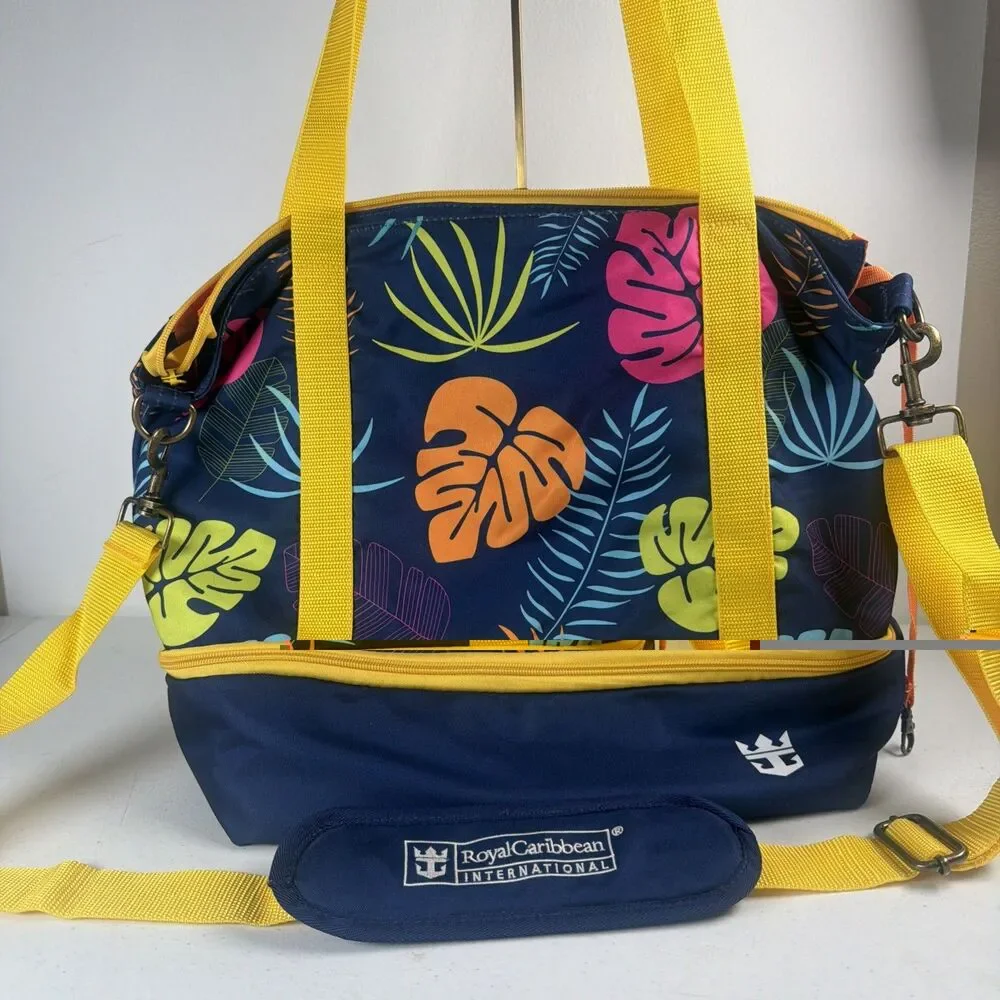 Royal Caribbean Blue Tropical Tote and Towel Set- Pre Owned Tote But New Towel
